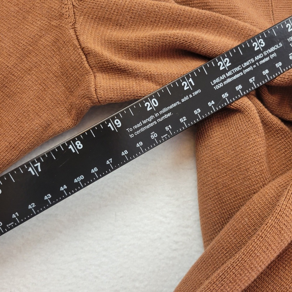 J Jill Cardigan Sweater Size 3X Double-Knit Nutmeg Brown Button Front Academia - Picture 10 of 14